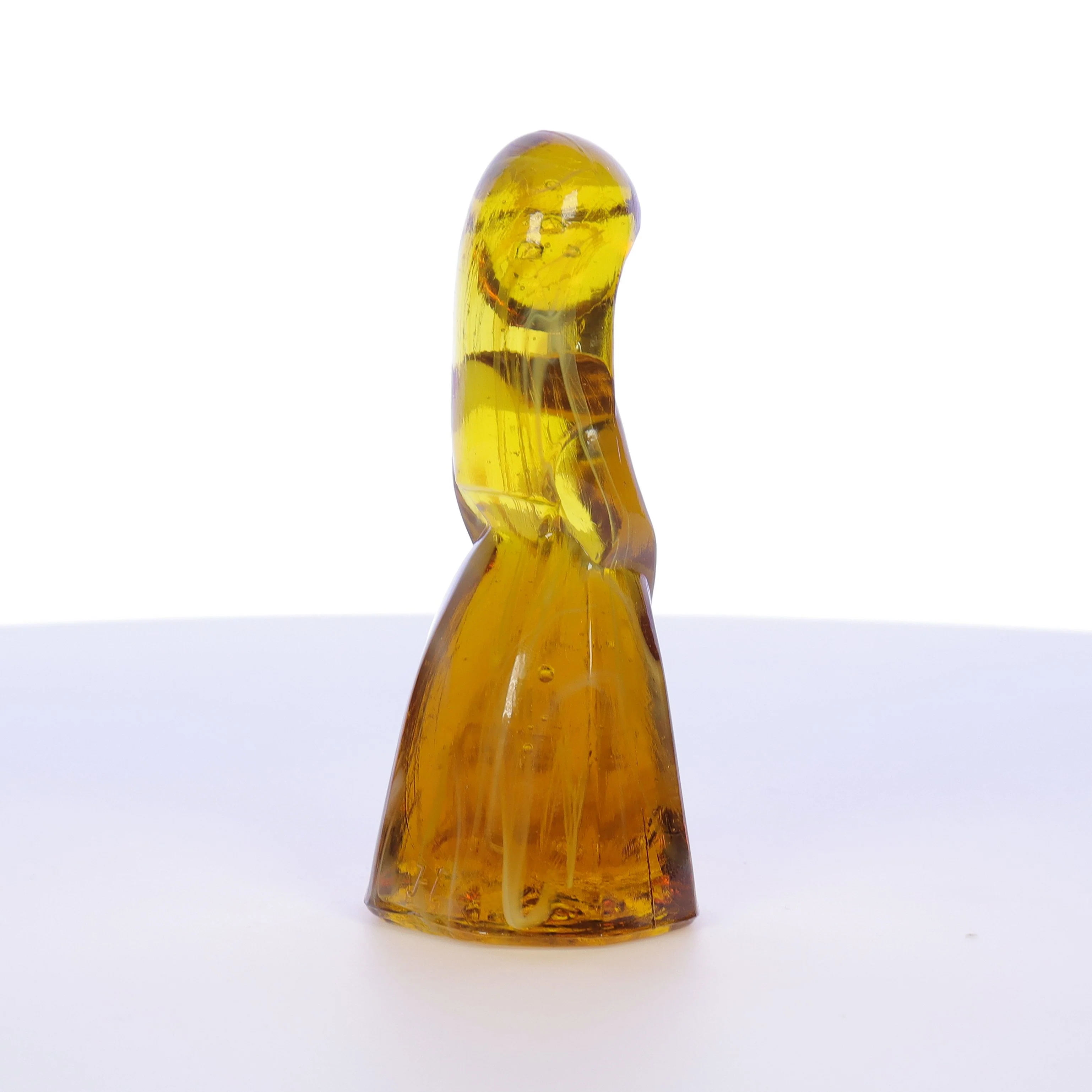 Mosser Glass Vintage 1980s 4 Inch Glass Figurine Jenny Marigold White Slag - Image 6