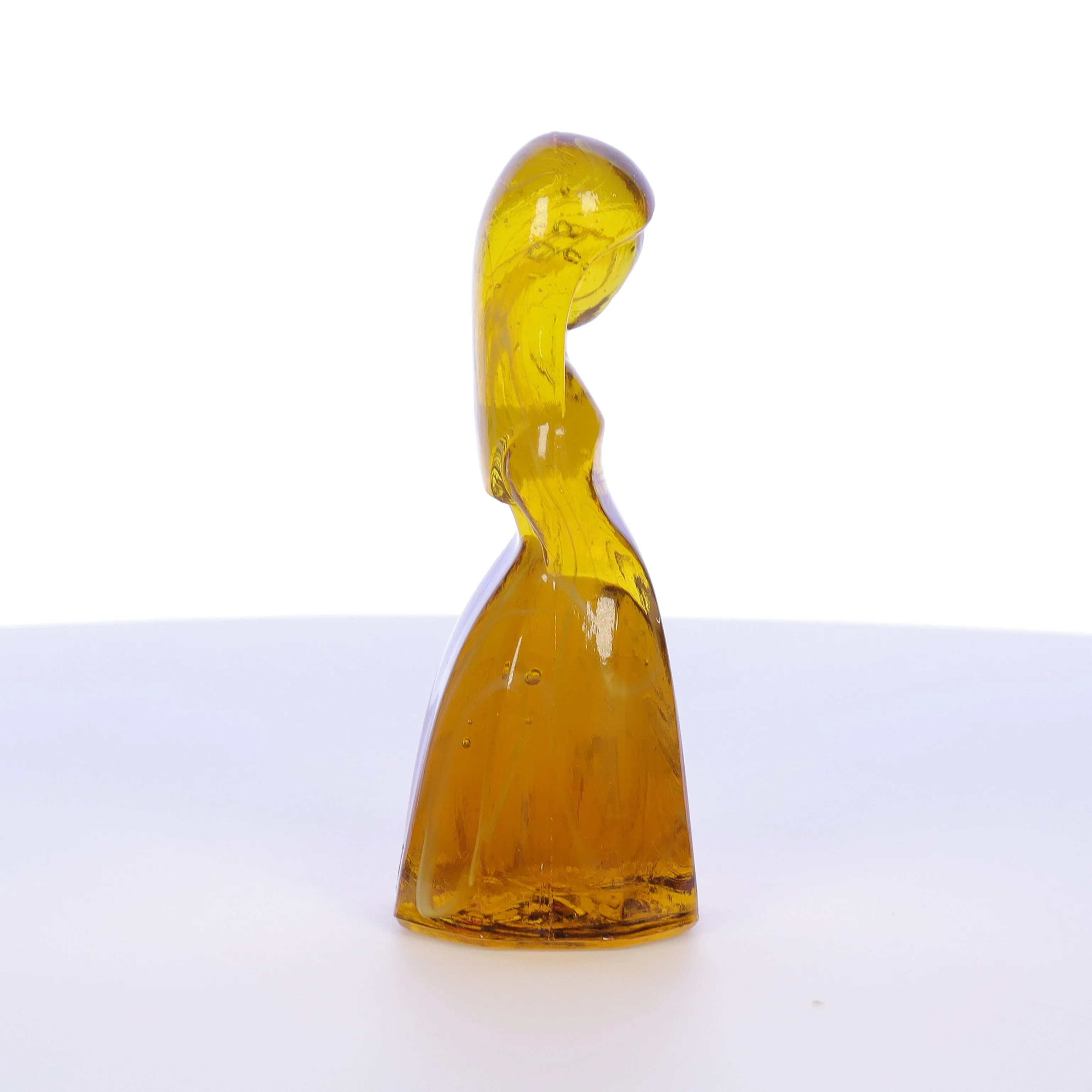 Mosser Glass Vintage 1980s 4 Inch Glass Figurine Jenny Marigold White Slag - Image 7