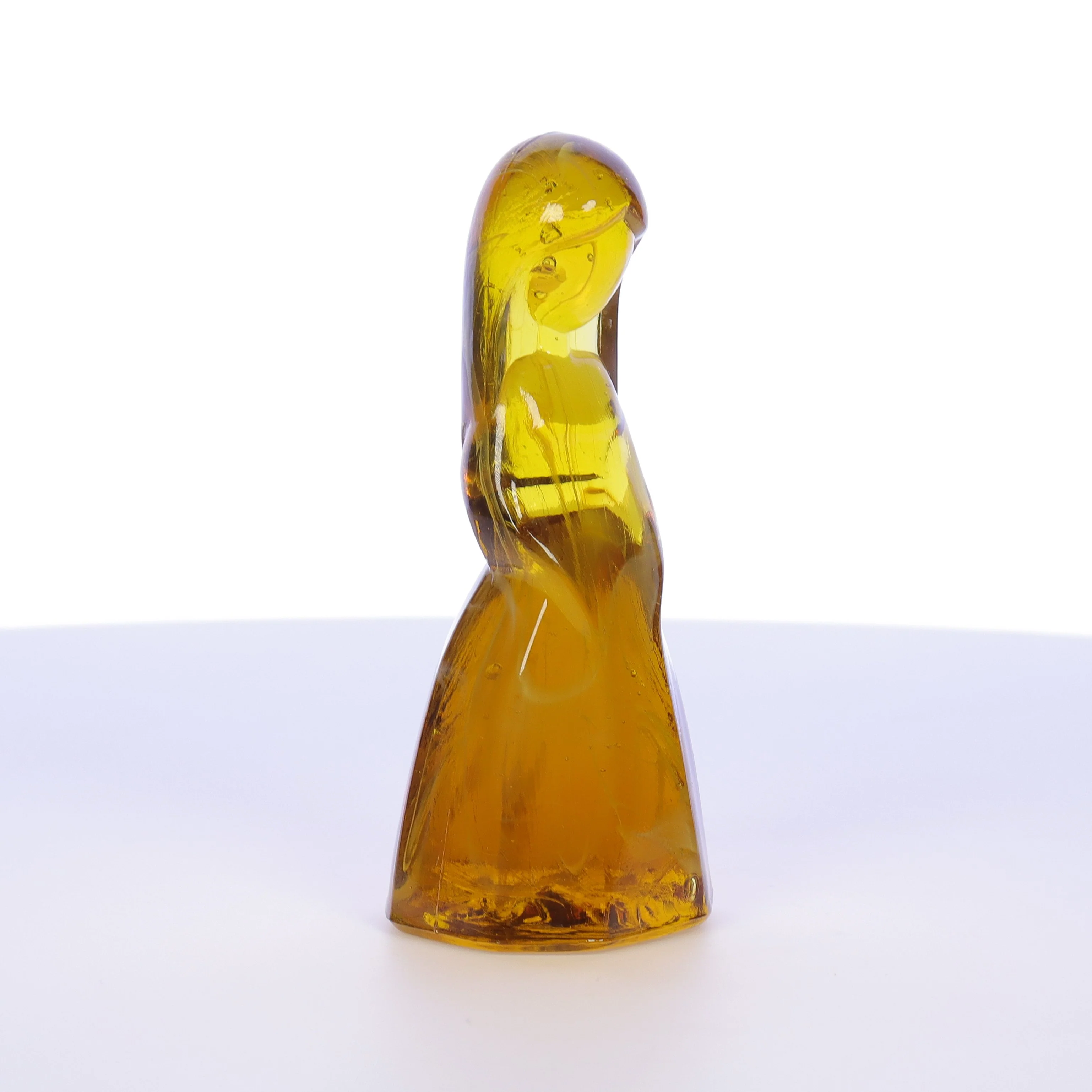 Mosser Glass Vintage 1980s 4 Inch Glass Figurine Jenny Marigold White Slag - Image 8