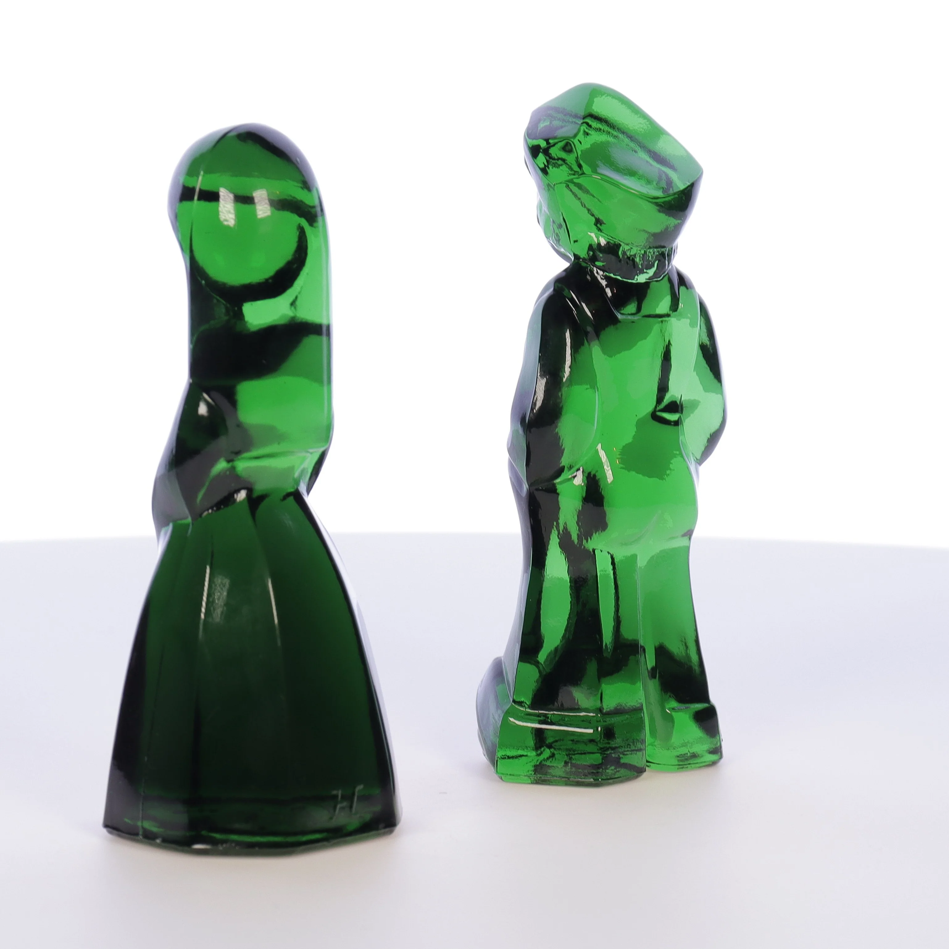 Mosser Glass Vintage 1980s 4 Inch Glass Figurines Josh Jenny Emerald - Image 4
