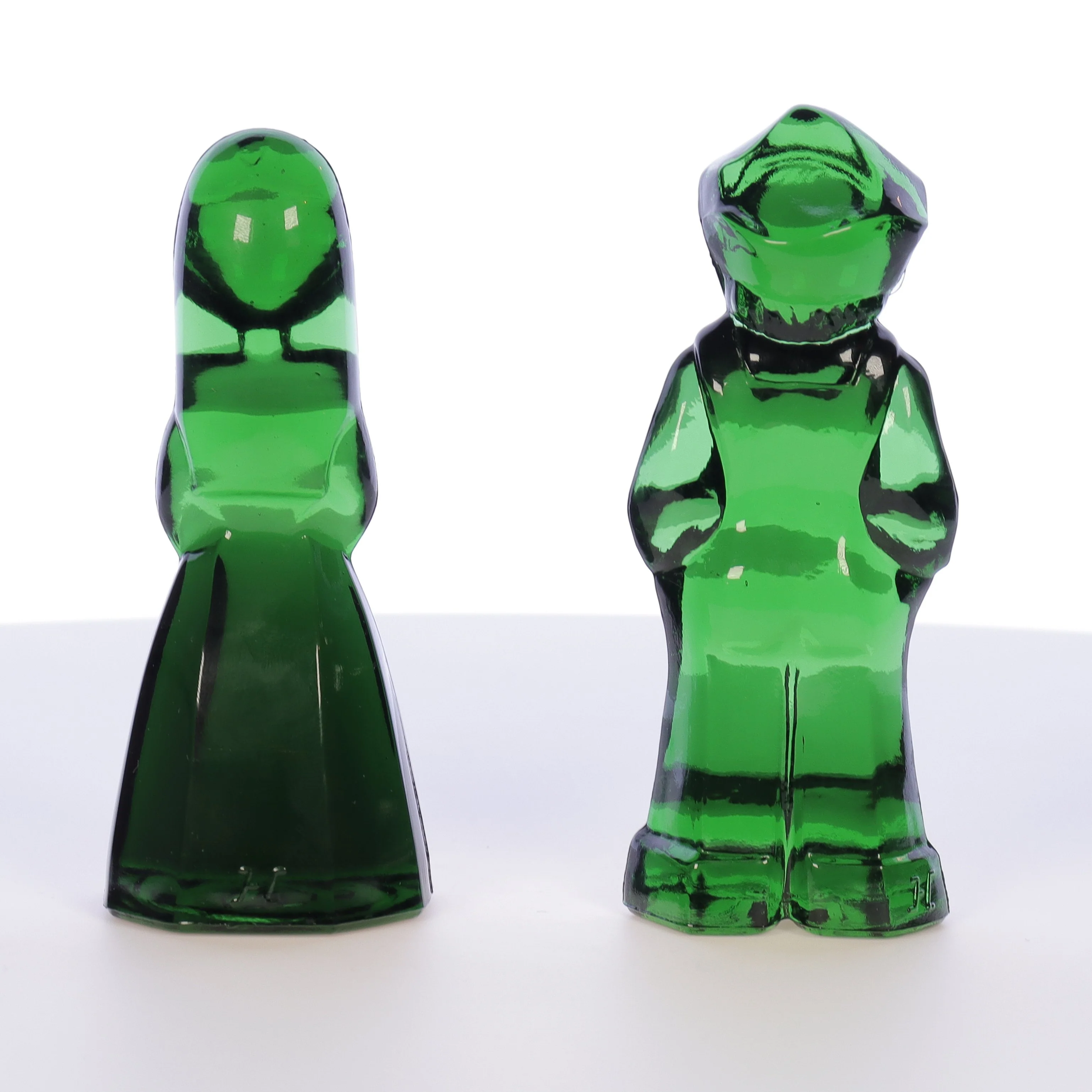 Mosser Glass Vintage 1980s 4 Inch Glass Figurines Josh Jenny Emerald - Image 5