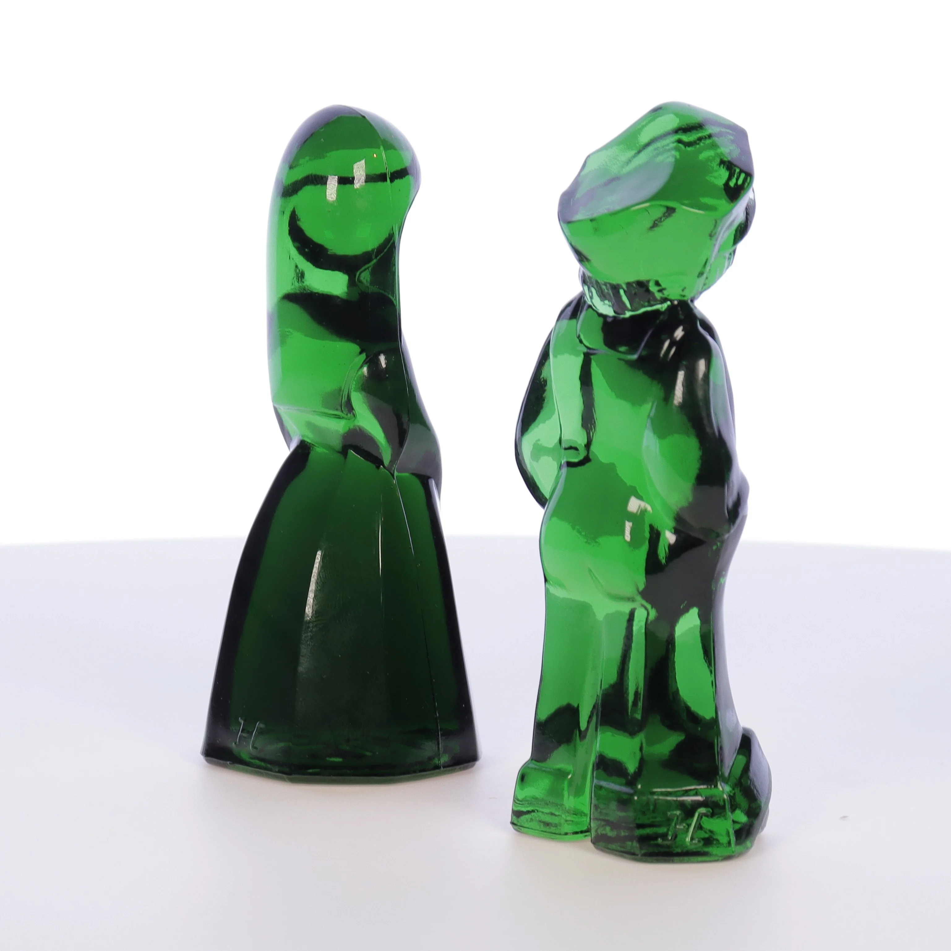 Mosser Glass Vintage 1980s 4 Inch Glass Figurines Josh Jenny Emerald - Image 6