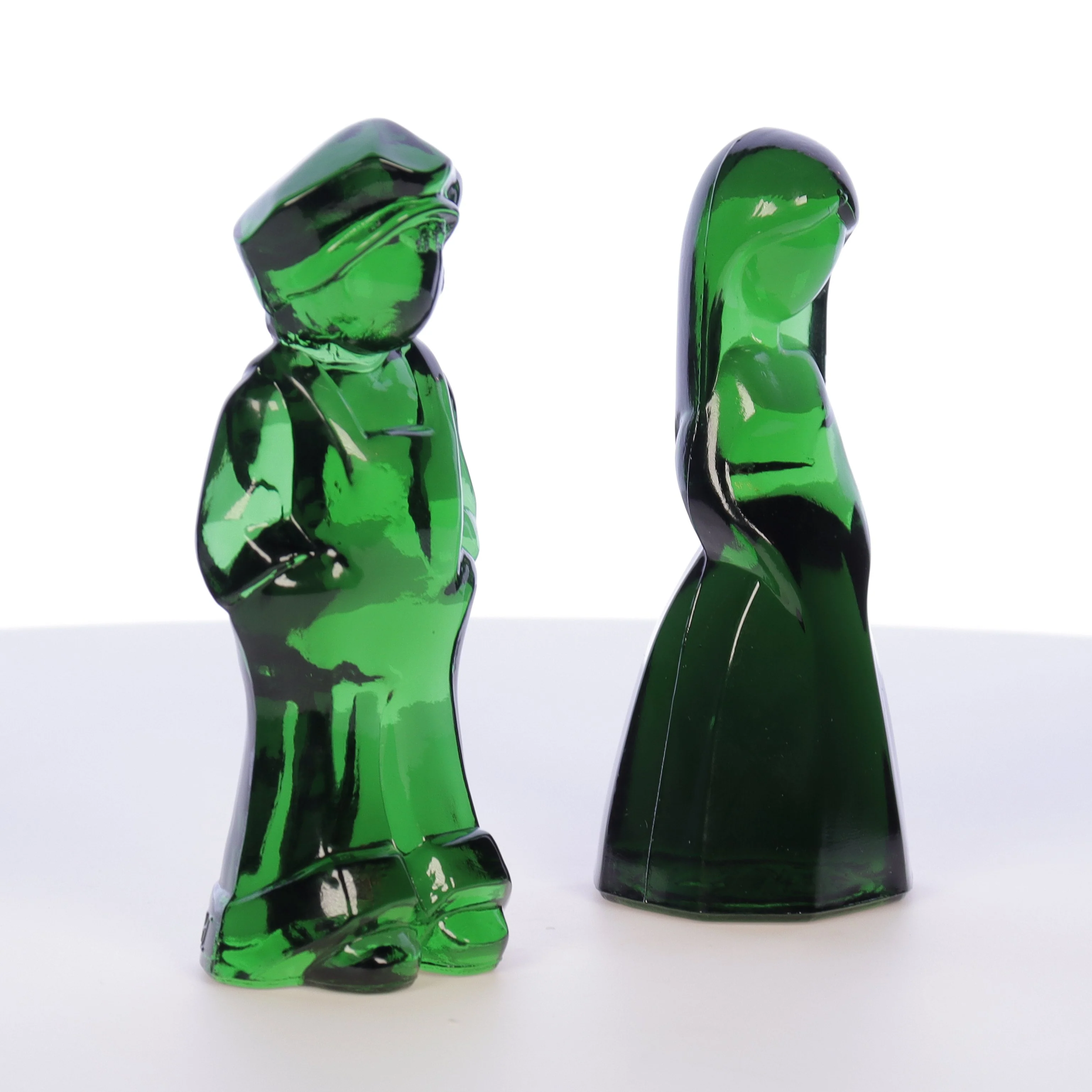 Mosser Glass Vintage 1980s 4 Inch Glass Figurines Josh Jenny Emerald - Image 8