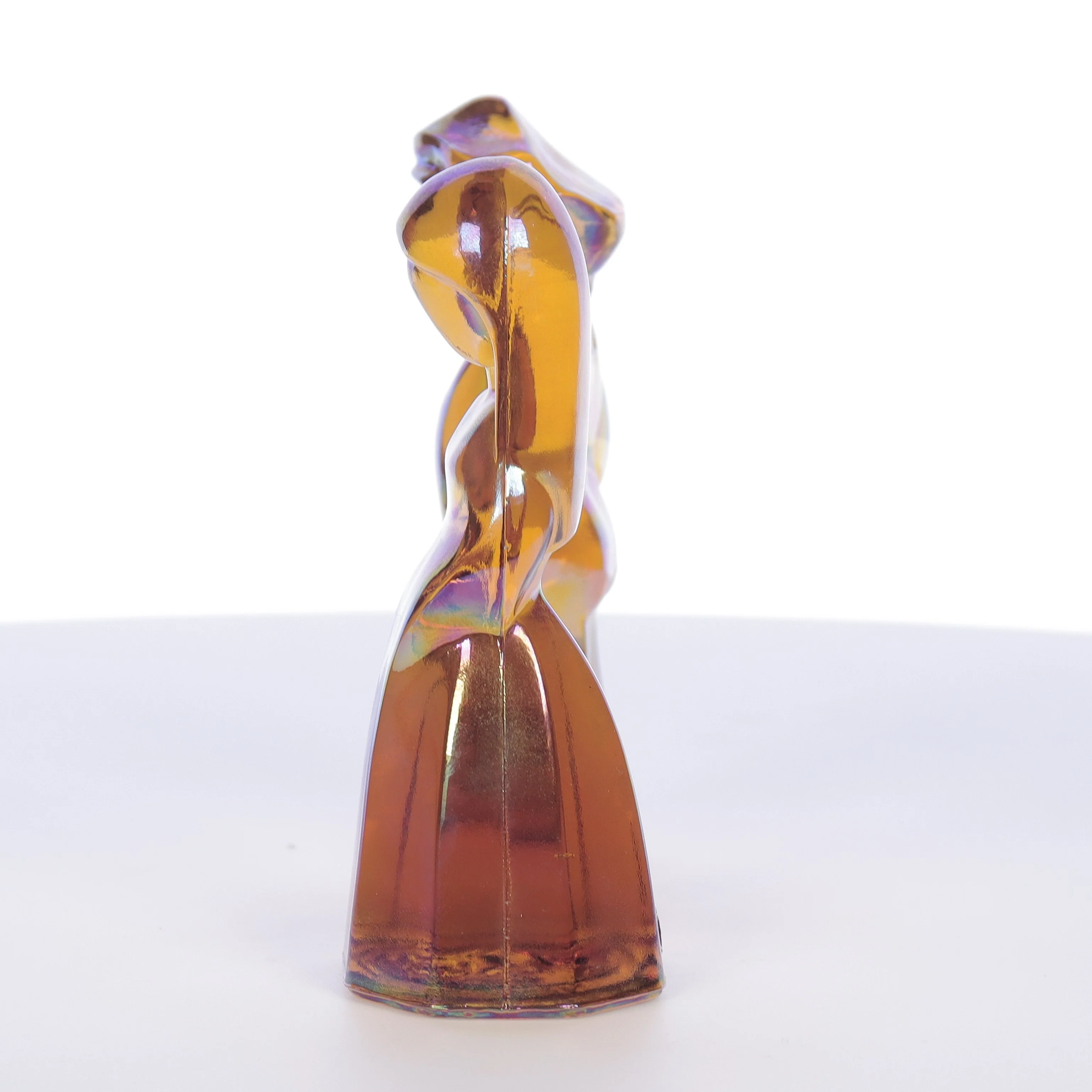 Mosser Glass Vintage 1980s 4 Inch Glass Figurines Josh Jenny Marigold Carnival Glass - Image 3