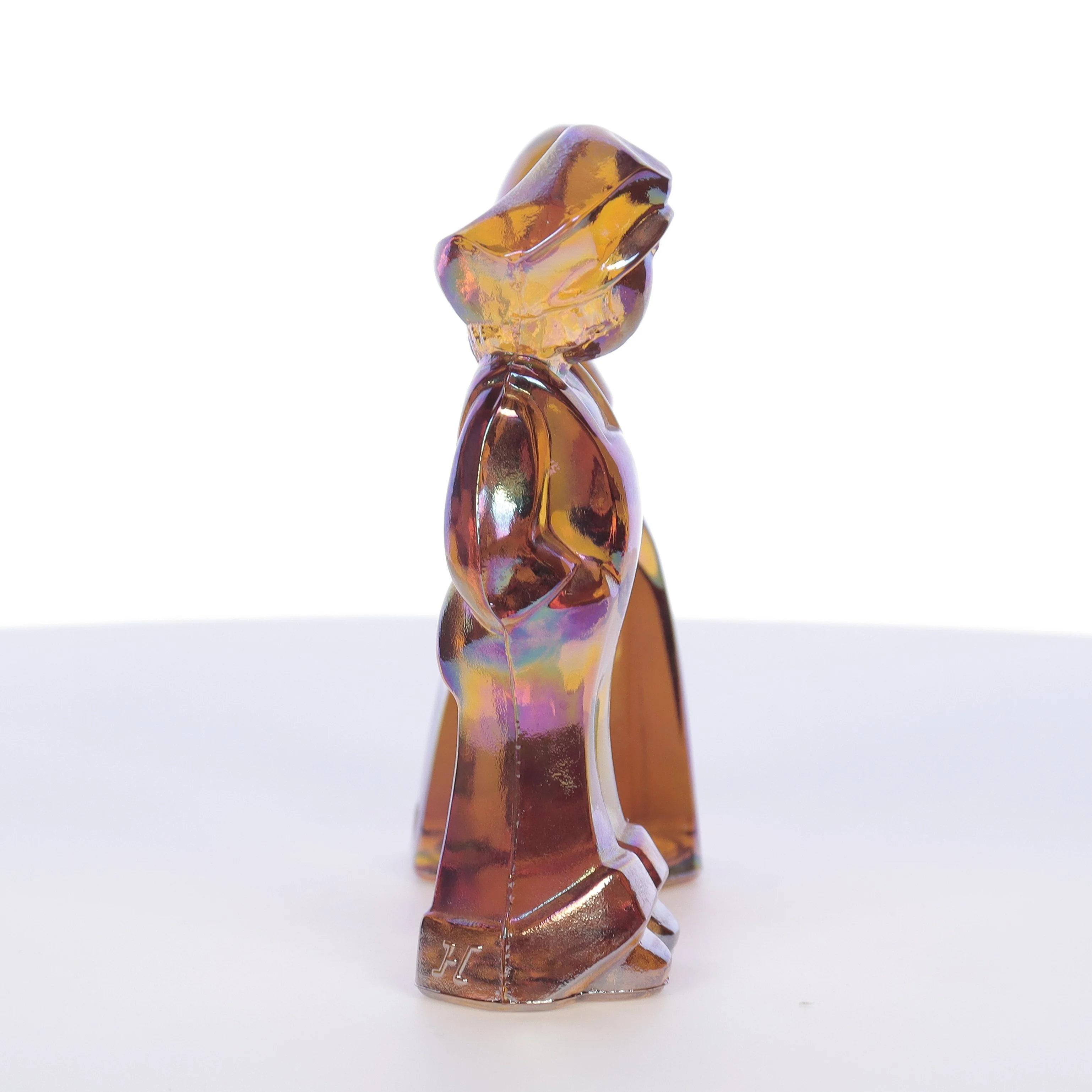 Mosser Glass Vintage 1980s 4 Inch Glass Figurines Josh Jenny Marigold Carnival Glass - Image 7