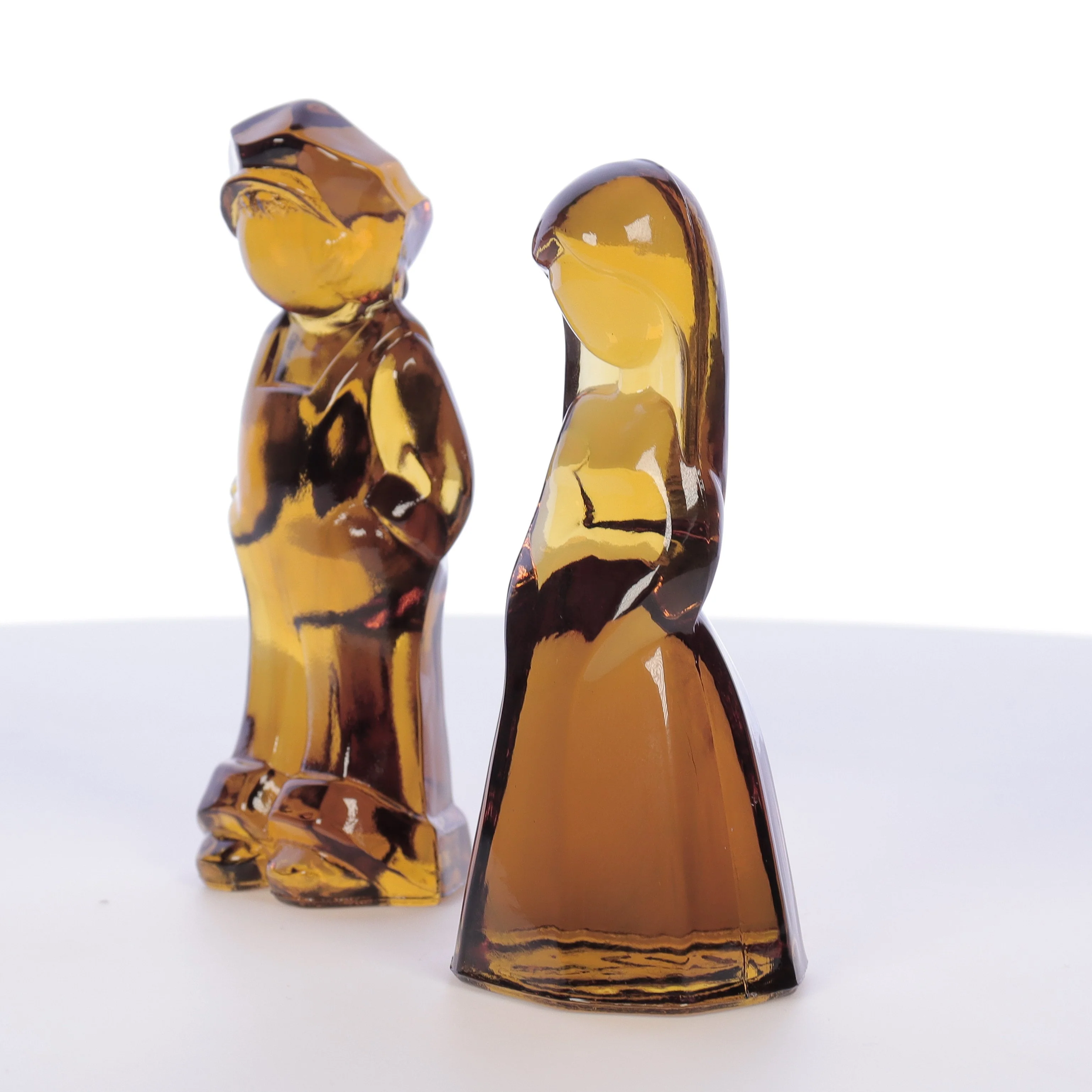 Mosser Glass Vintage 1980s 4 Inch Glass Figurines Josh Jenny Marigold - Image 2