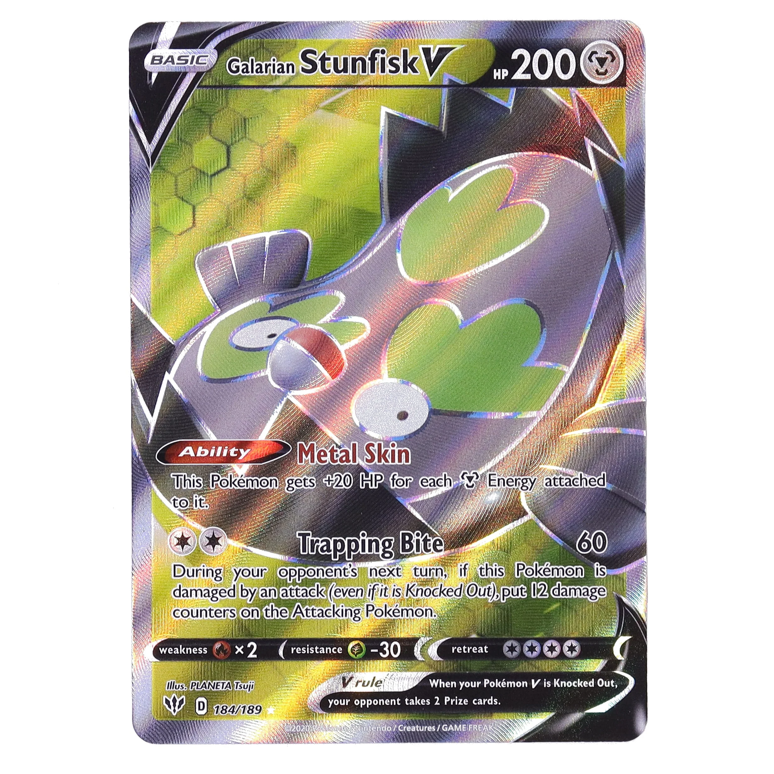 Galarian Stunfusk V | (Full Art Ultra Rare : Darkness Ablaze #184)