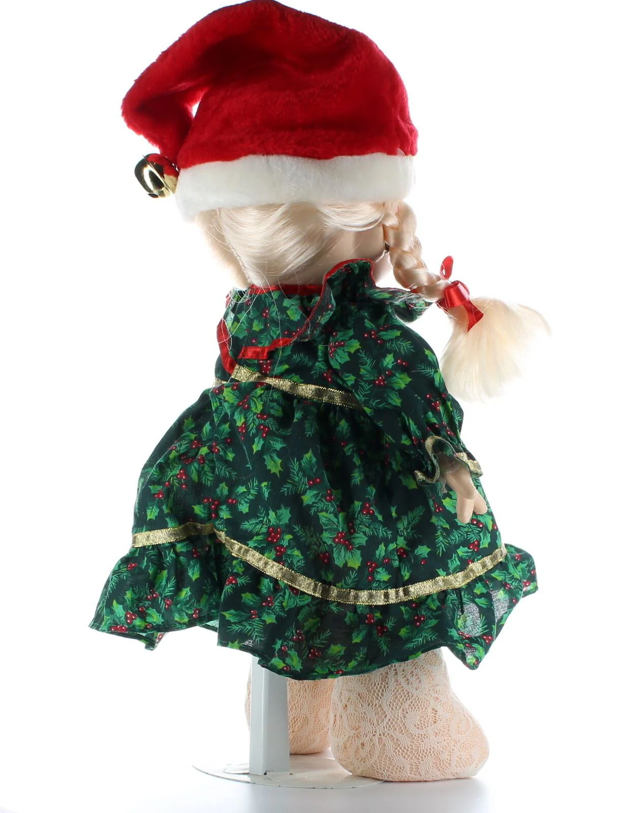 Precious Moments Doll Collection Vinyl Plush Christmas Dress Braids Jingle Bells - Image 6