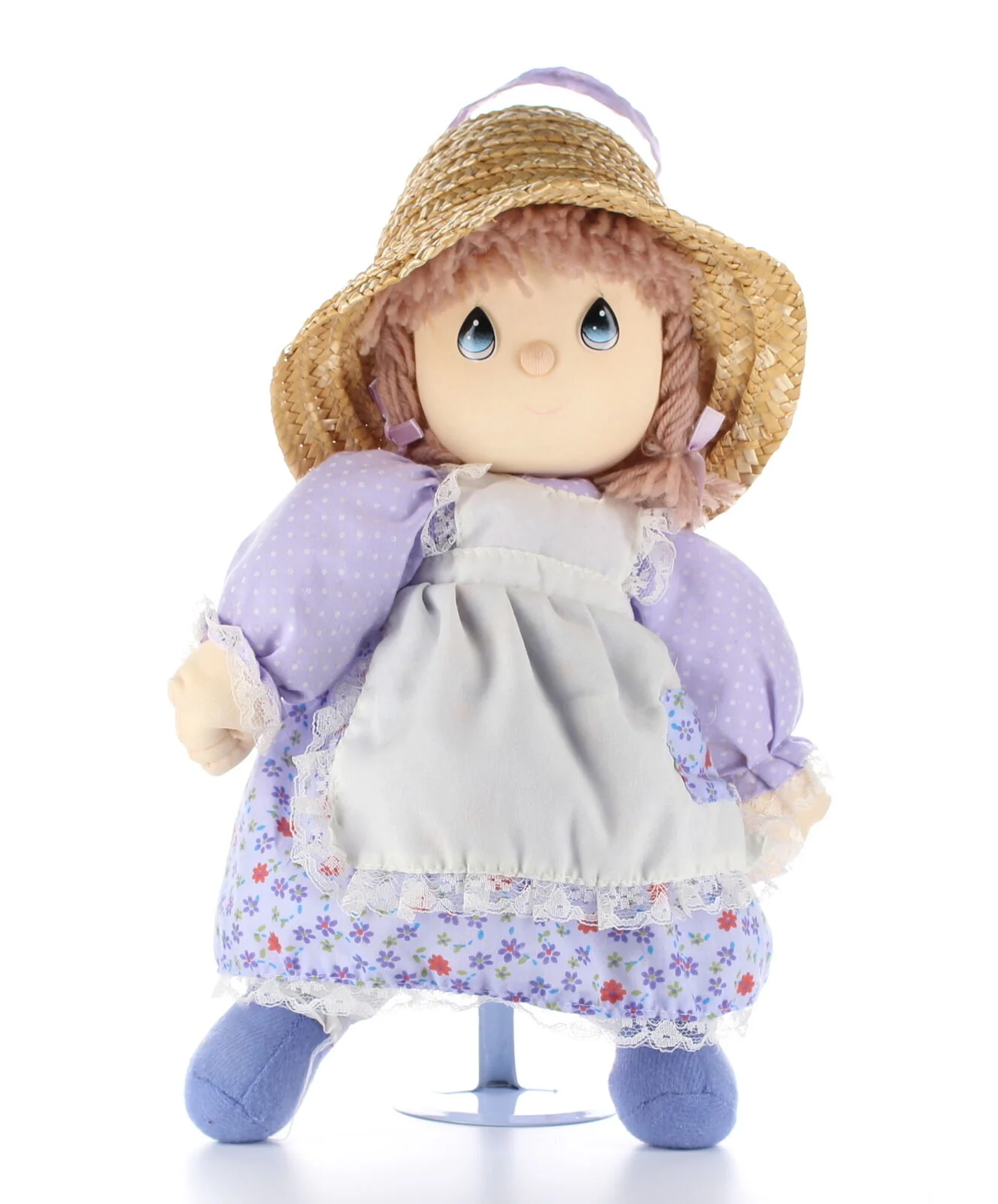 Precious Moments Plush Doll w/ Purple Spring Easter Dress & Sun Hat Door Hanging