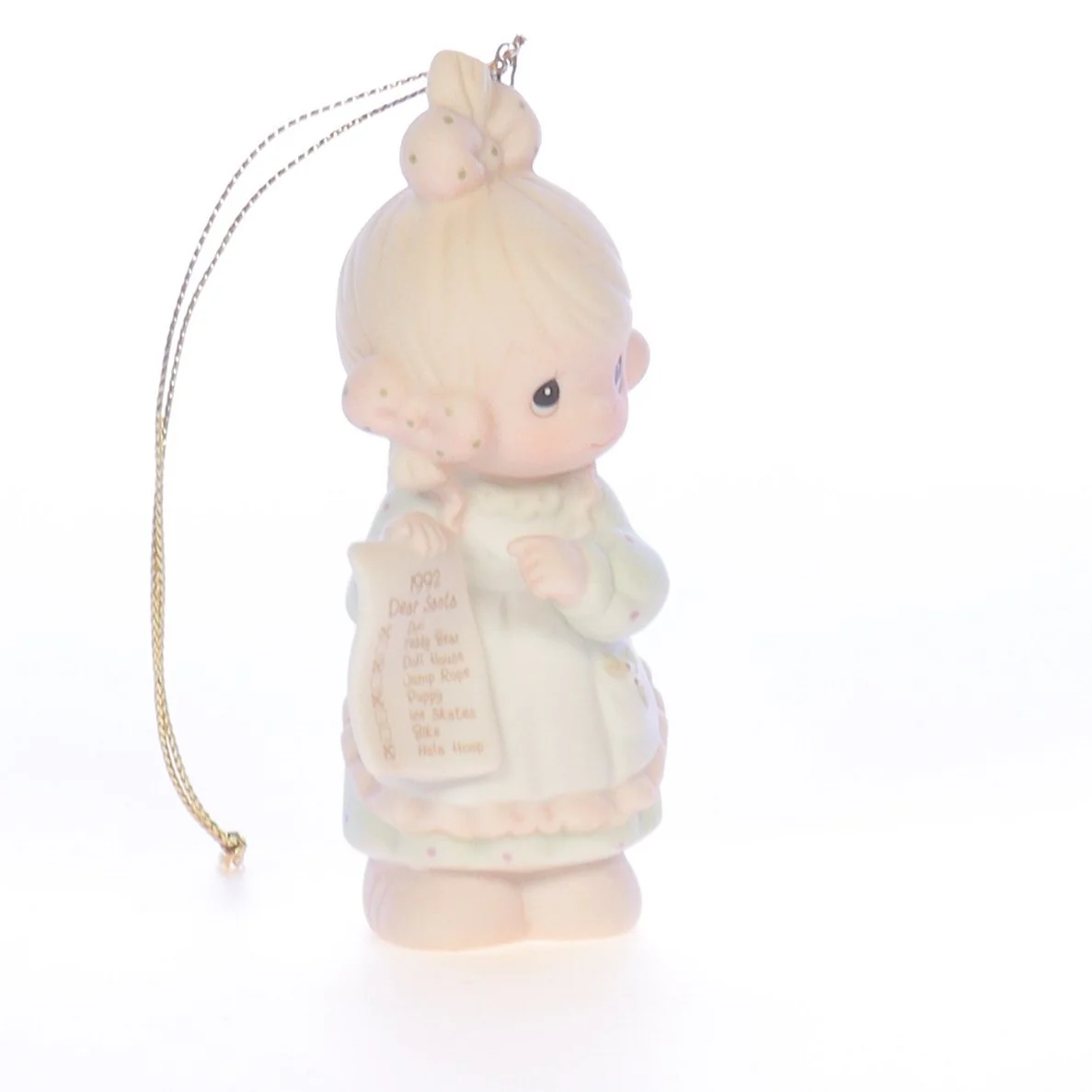 Precious Moments Vintage 1992 Porcelain Figurine Girl with Christmas List 527696 - Image 8