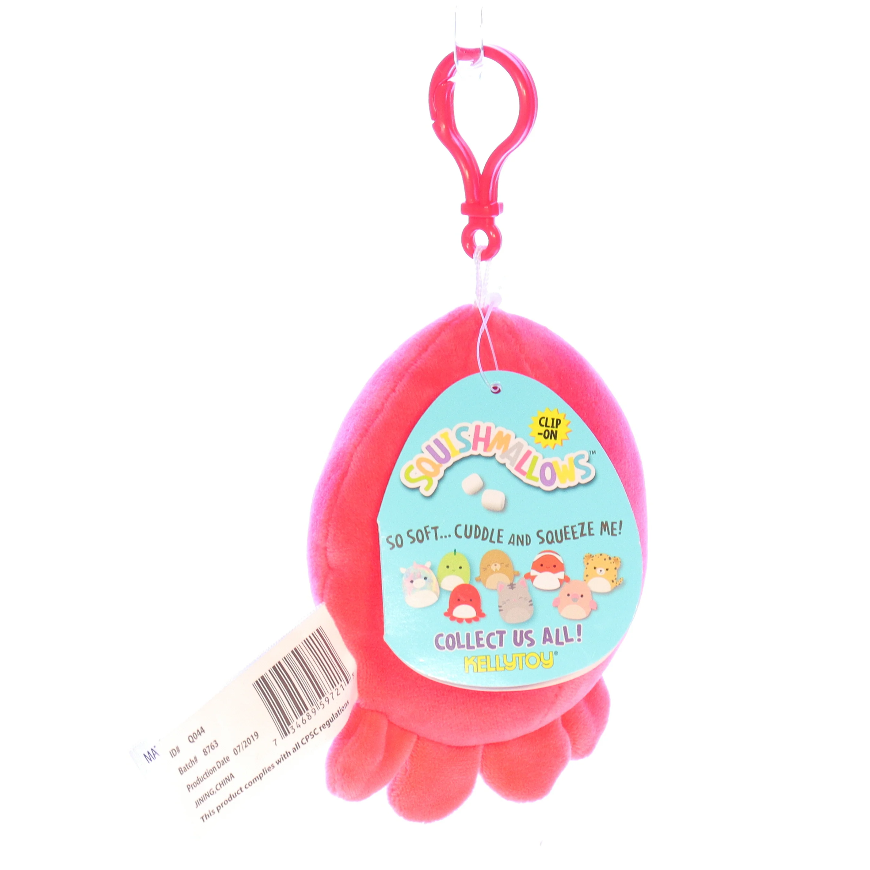 Squishmallows Plush Octopus Stuffed Animal Q044 Veronica Keychain 2019 3.5" - Image 4
