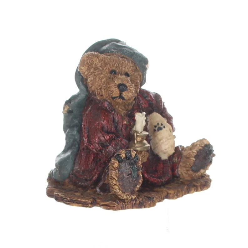 Boyds Bears Resin Figurine in Box Christmas 2002 Neville ... the Bedtime Bear 3" - Image 8