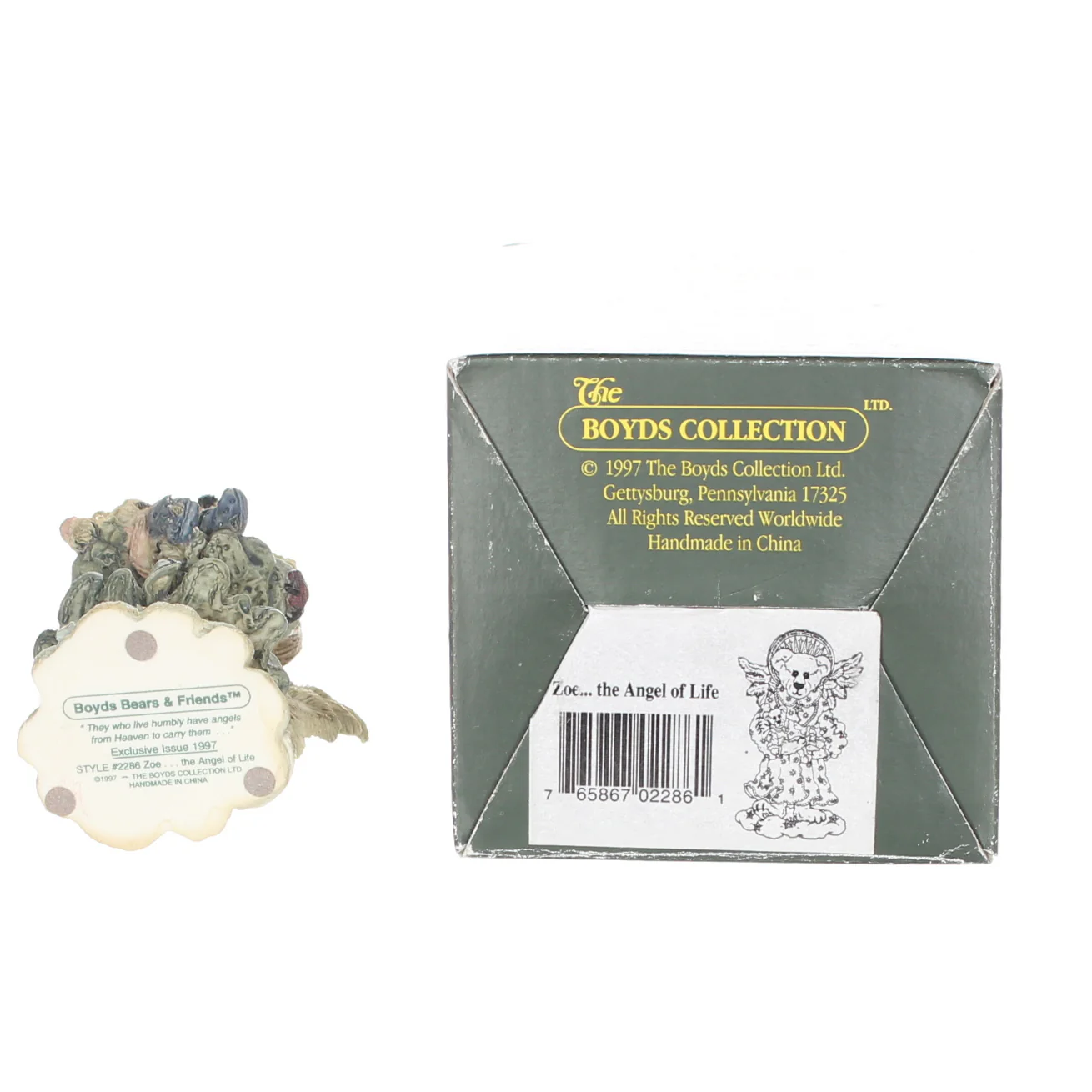 Boyds Bears Resin Figurine in Box Christmas 22286 Zoe ... the Angel of Life 1997 - Image 10