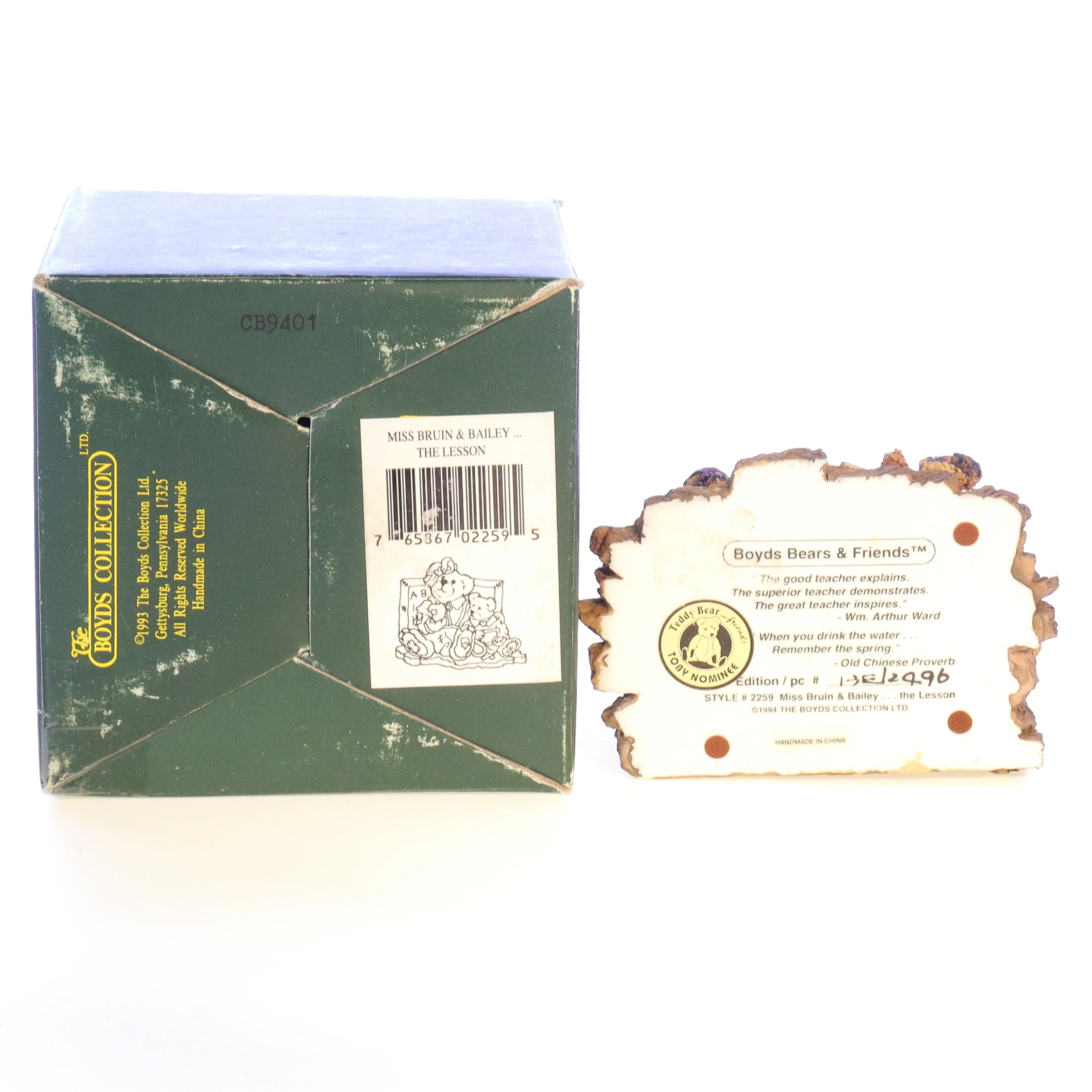 Boyds Bears Resin Figurine in Box Teacher 2259 1994 3.5" - Image 10
