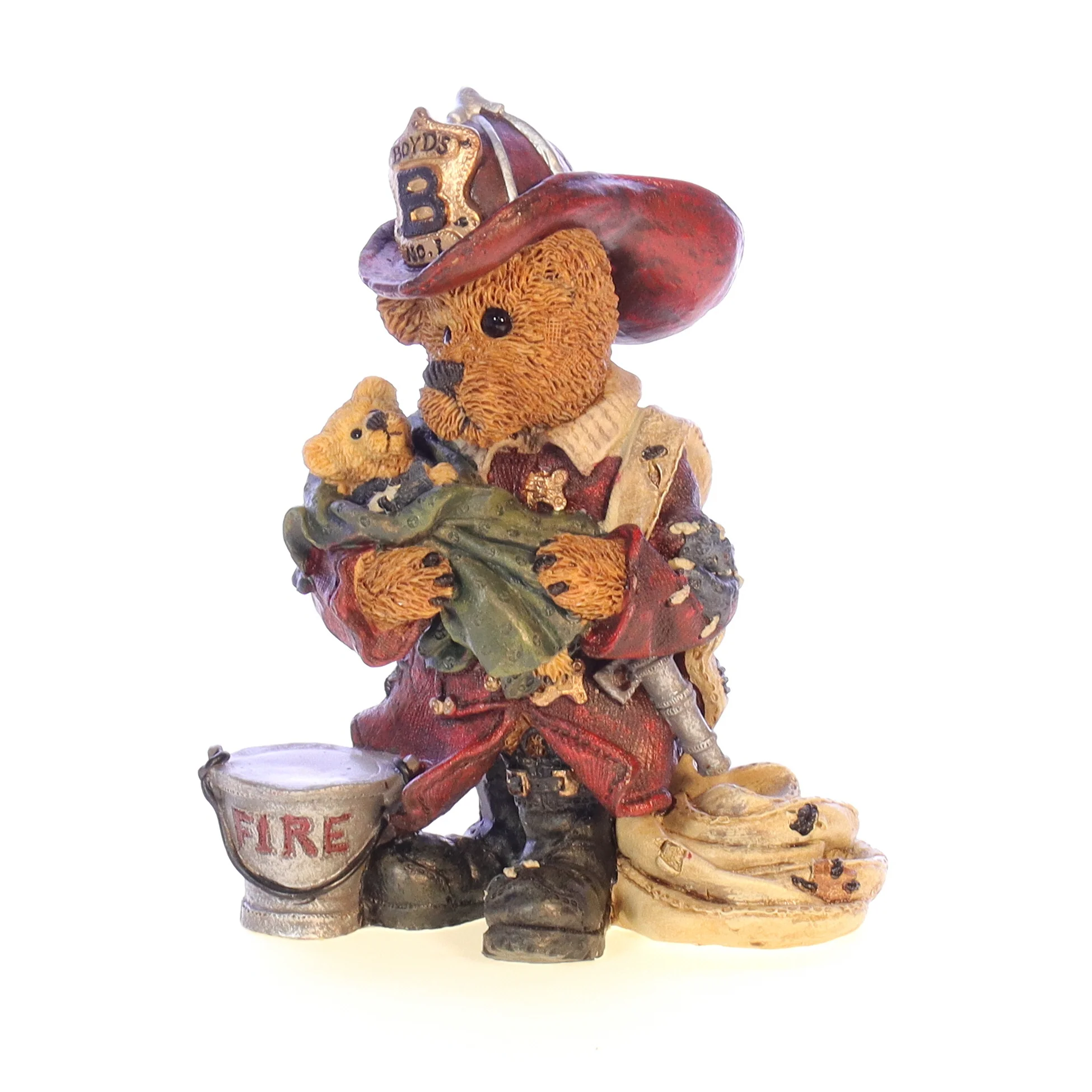 Boyds Bears Resin Figurine in Box Fireman 2280 Elliot ... The Hero 1996 4.75"