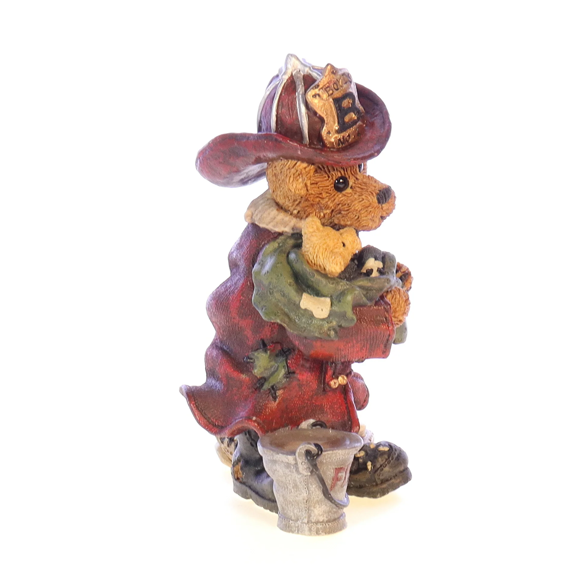 Boyds Bears Resin Figurine in Box Fireman 2280 Elliot ... The Hero 1996 4.75" - Image 7