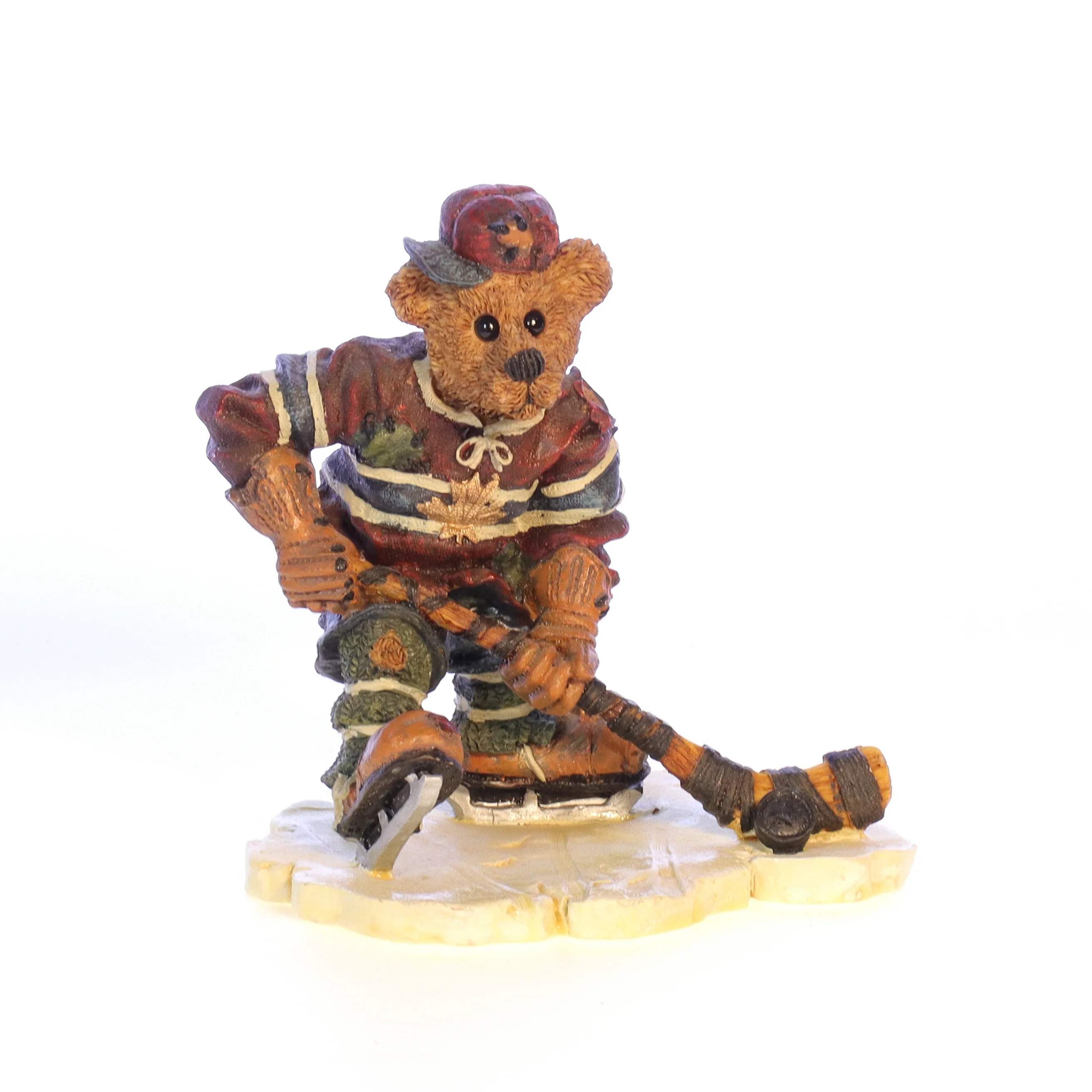 Boyds Bears Resin Figurine in Box Hockey 228305 Puck ... Slapshot 1997 4.25"