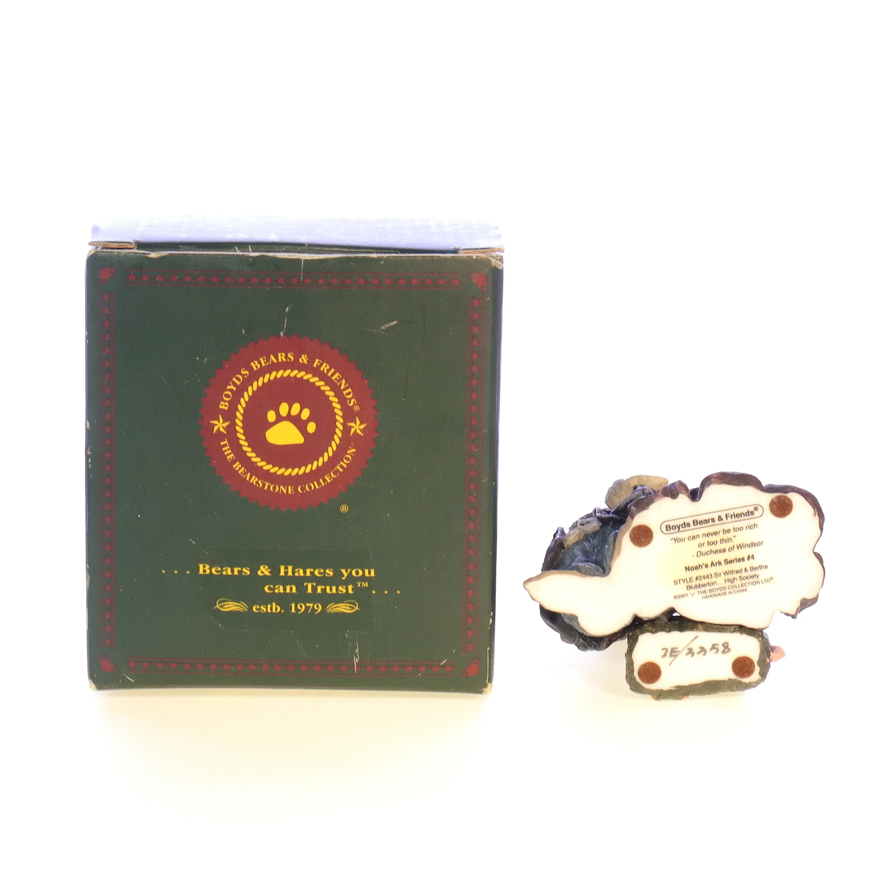 Boyds Bears Resin Figurine in Box 2443 Noah's Ark Series #4 2001 3" - Image 10