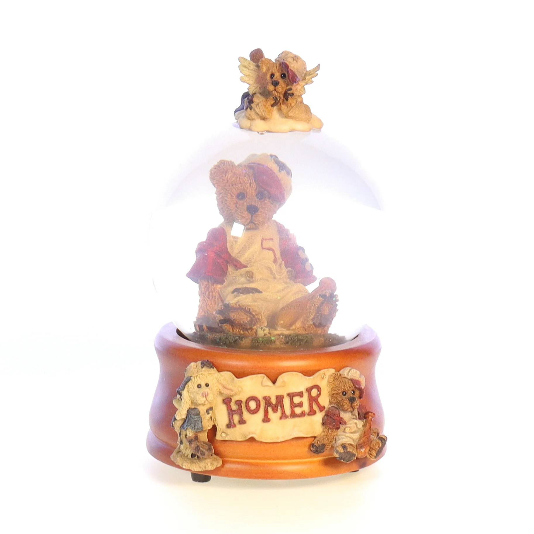 Boyds Bears Resin Music Box in Box Baseball 270550 Homer on the Plate 1994 6.5"