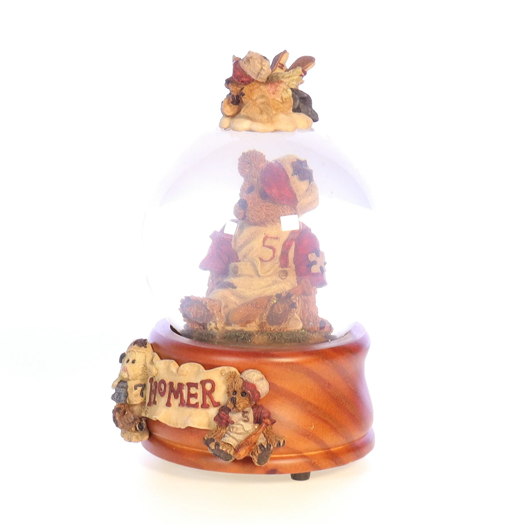 Boyds Bears Resin Music Box in Box Baseball 270550 Homer on the Plate 1994 6.5" - Image 2