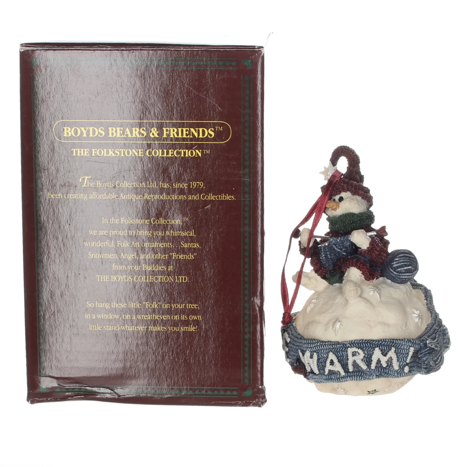 Boyds Bears Resin Ornament in Box Christmas 25651 Ingrid "Be Warm" Snowball 1997 - Image 9