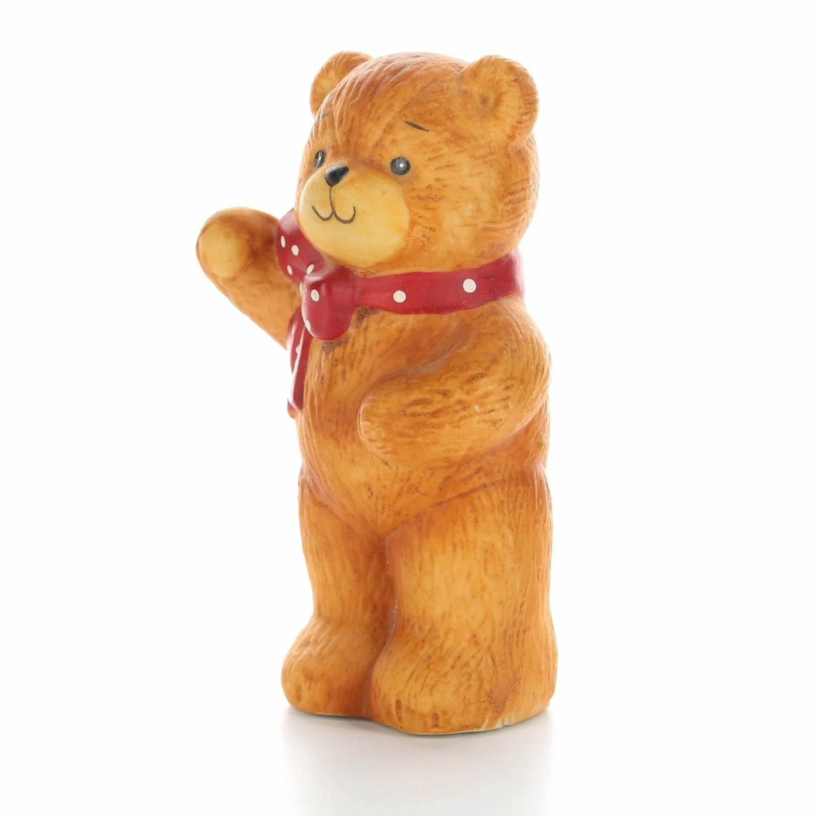 Vintage Lucy & Me Porcelain Bear Figurine Enesco 1979 Bear w/ Bowtie Waving - Image 2