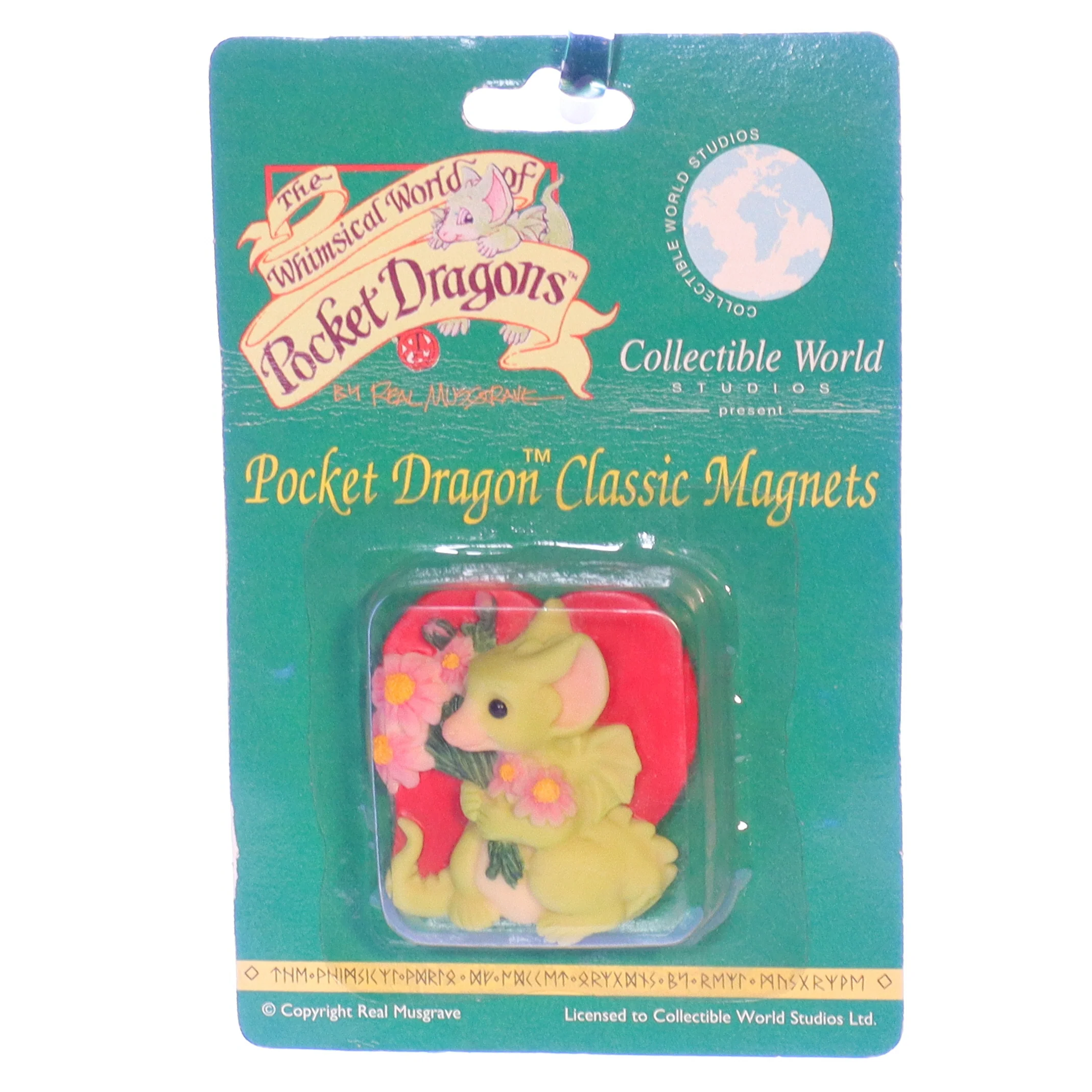 Whimsical World of Pocket Dragons Vintage Resin Valentine's Day Magnet 11416 2"
