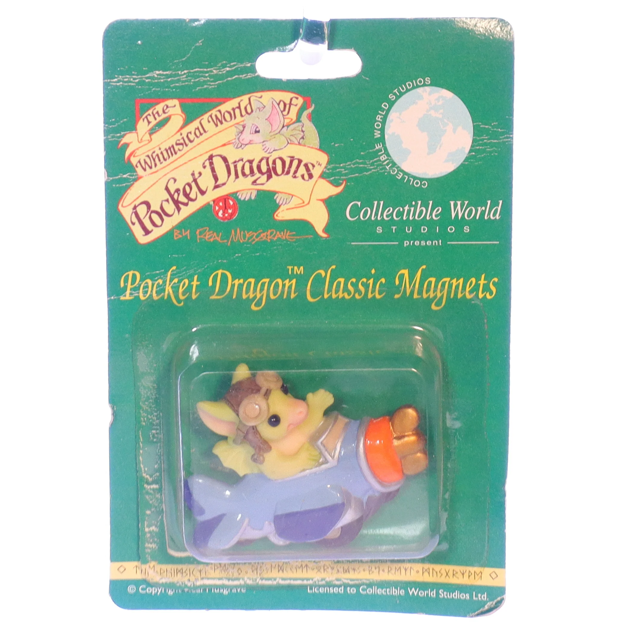 Whimsical World of Pocket Dragons Vintage Resin Fantasy Magnet 11420 Up & Away 2"